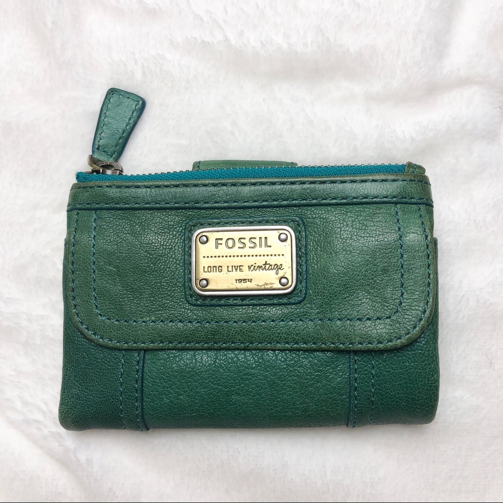 Fossil Long Live Vintage Green Wallet
